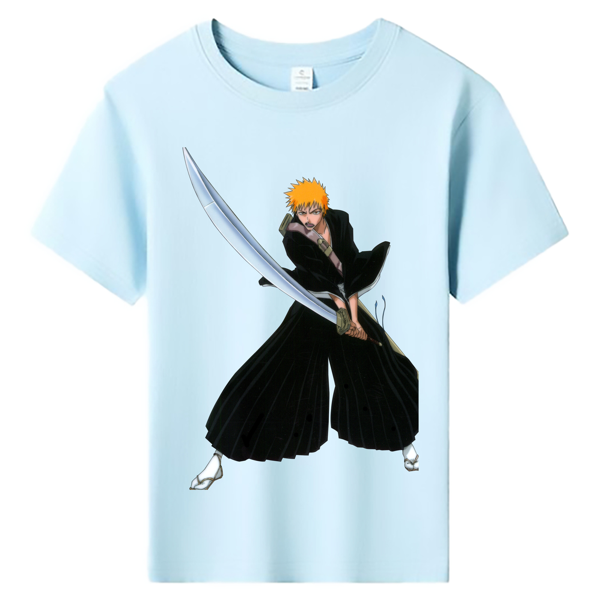 （画像用） ブリーチ 黒崎一護（くろさき いちご）BLEACH Kurosaki Ichigo 綿100％キッズTシャツ（フロントプリント）